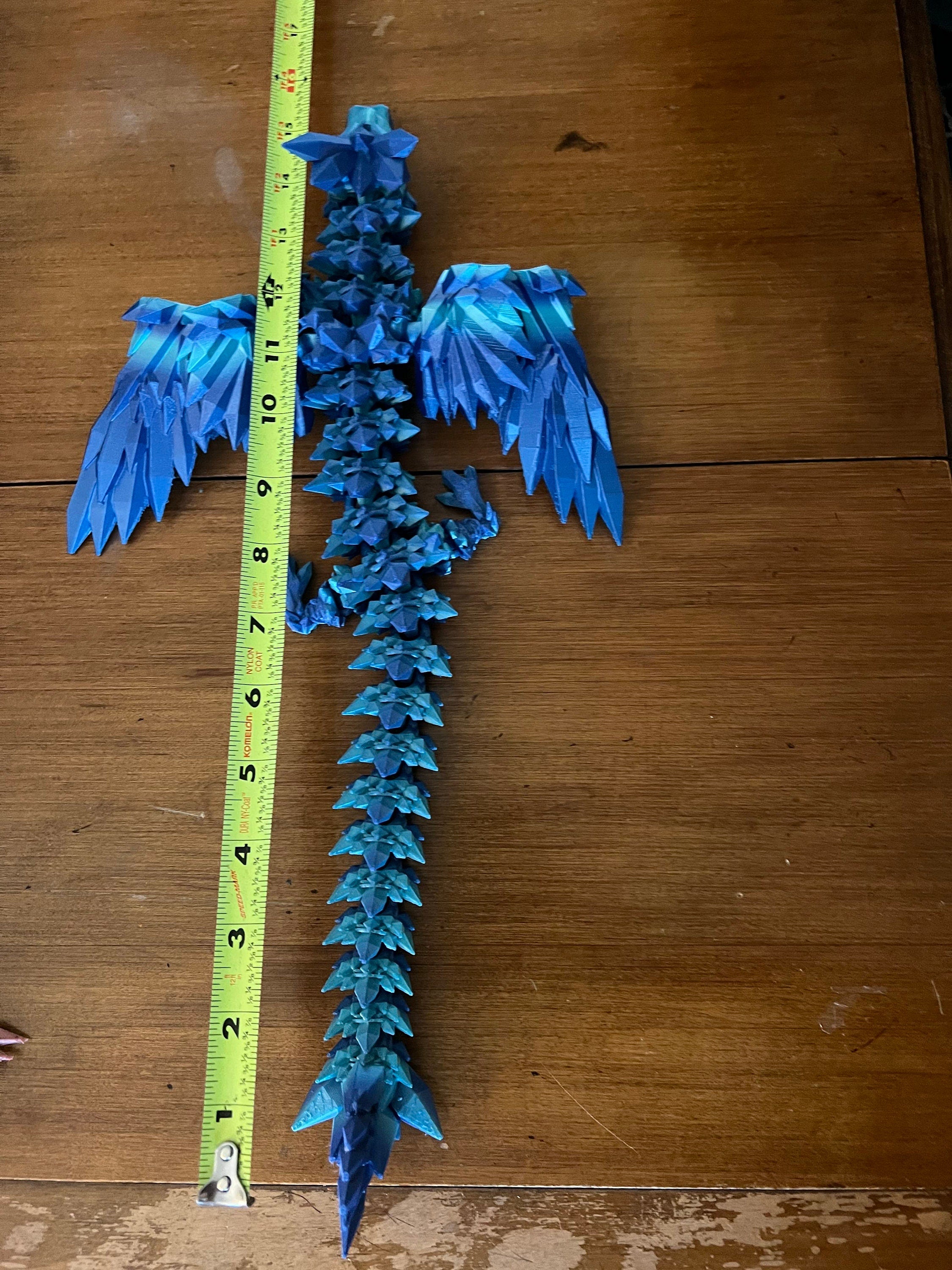 3D Printed Flexible Crystal Winged Dragon