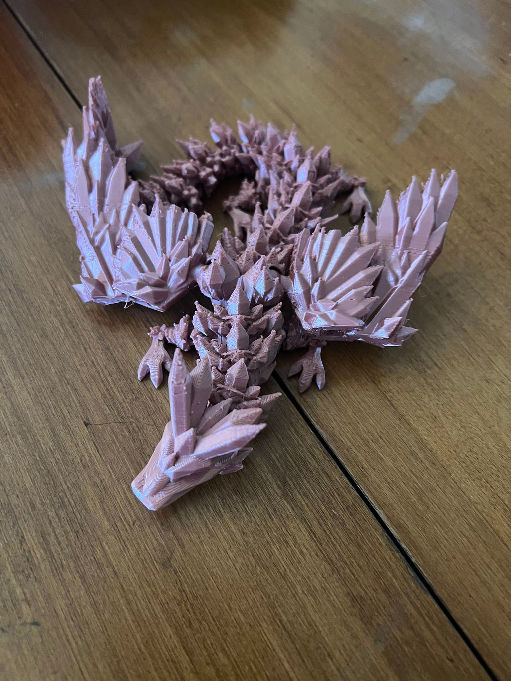 3D Printed Flexible Crystal Winged Dragon