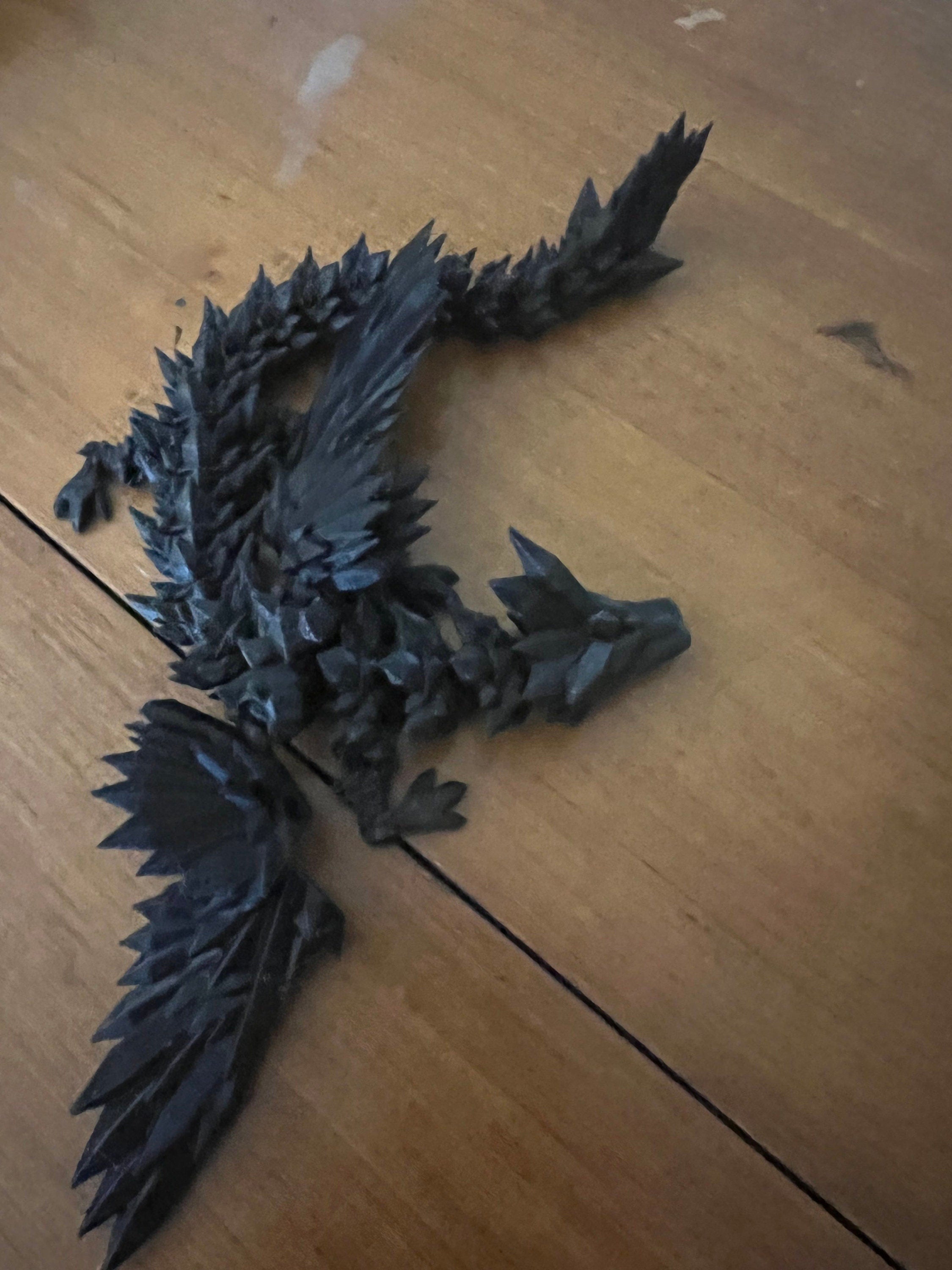 3D Printed Flexible Crystal Winged Dragon