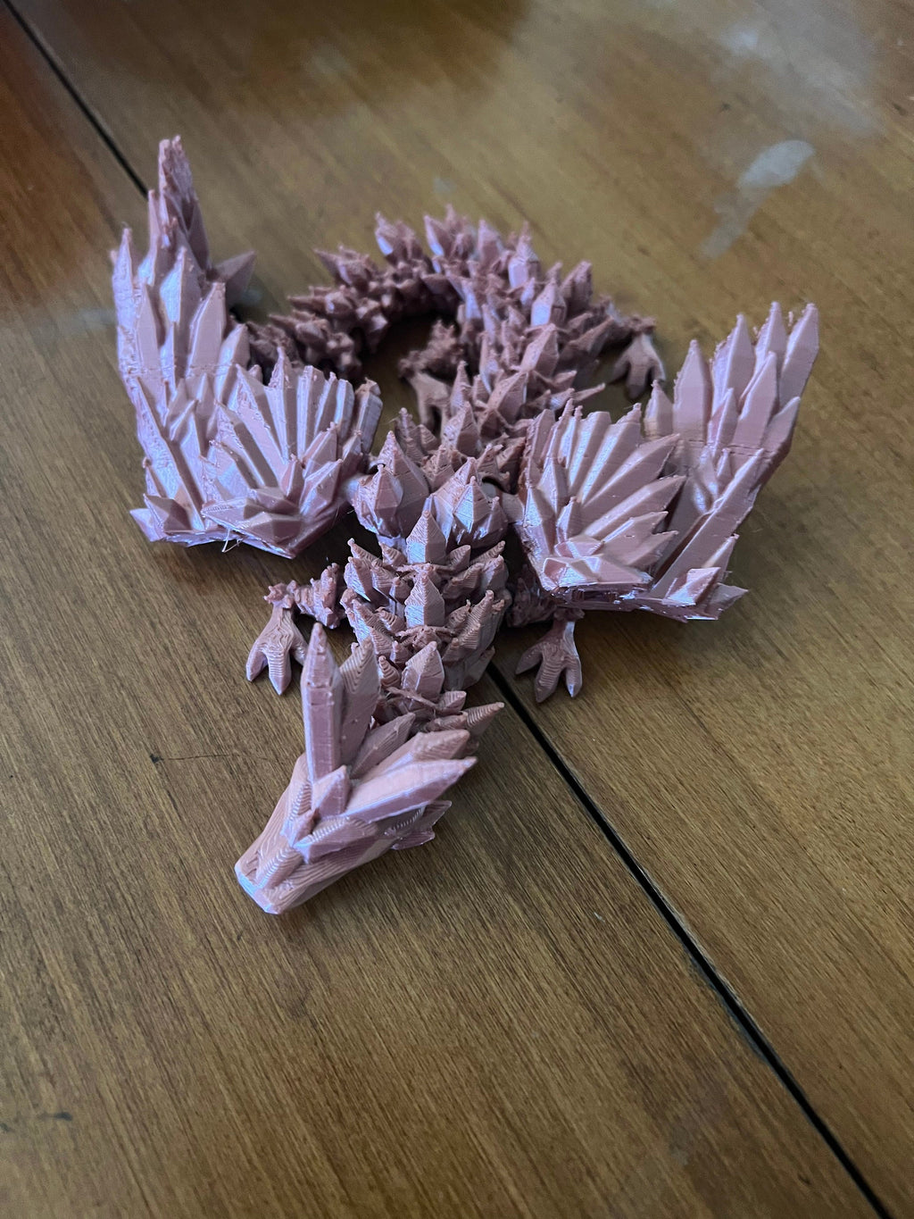 3D Printed Flexible Crystal Winged Dragon Family