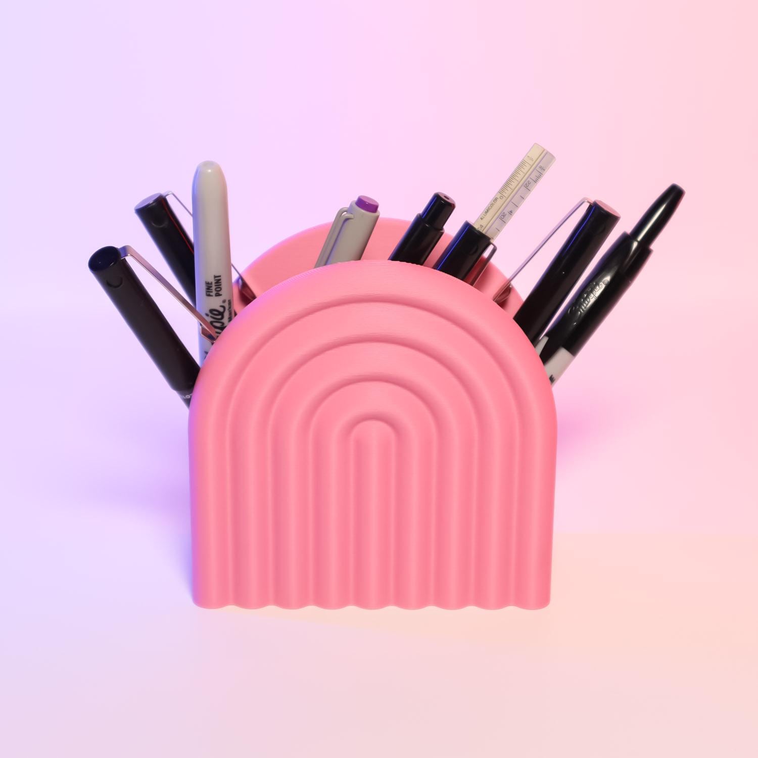 Rainbow Desk Organizer, Two Compartments